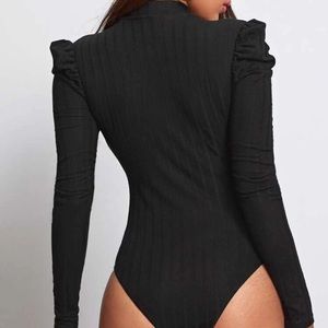 Mock Neck Rib-knit Tee bodysuit